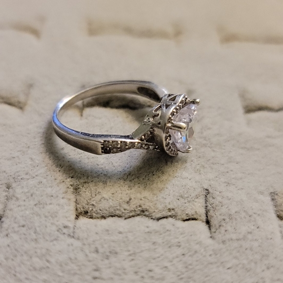 2.25ctw HEART TOPAZ STERLING ENGAGEMENT RING - Picture 6 of 7